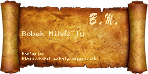 Bobek Mihály névjegykártya