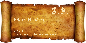 Bobek Mihály névjegykártya